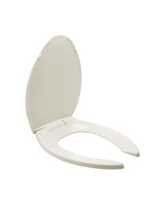 Asiento elongado para WC, frente abierto y cierre lento, con recubrimiento antibacterial marfil Helvex
