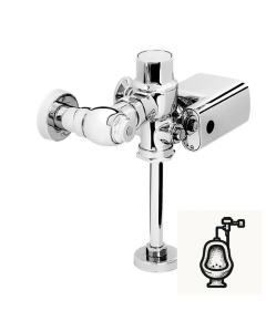 Fluxómetro de Sensor Electrónico de Baterías para Mingitorio 1L Acabado Cromo Helvex