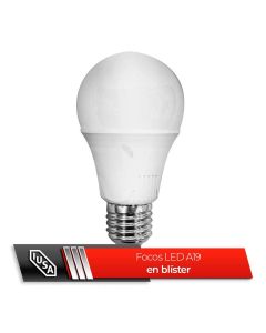 Foco LED A19 en blíster, luz cálida 9W, IUSA