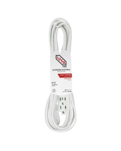 Extensión doméstica blanca clavija plana 6m iusa