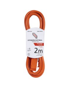 Extensión de uso rudo naranja clavija recta 2m