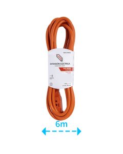 Extensión de uso rudo naranja con clavija recta 6m IUSA