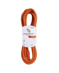 Extensión de uso rudo, naranja, clavija recta, 10m, iusa