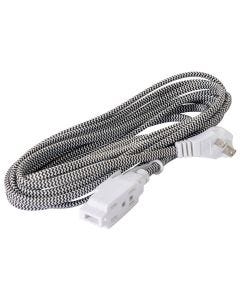 Extensión Eléctrica Trenzada IUSA, 16 AWG - Color: Negro con Blanco