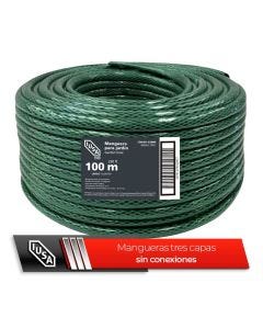 Rollo de Manguera Flexible Tricapa, IUSA, 100 m de 1/2"