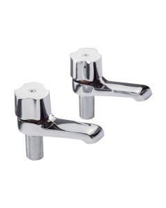 Juego de 2 Llaves Individuales para Lavabo Cromo Dica