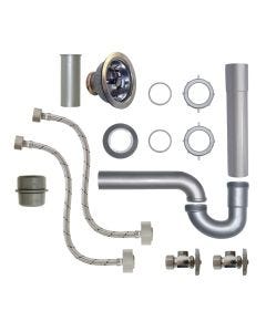 Kit de Instalación para Fregadero de Una Tarja con Contracanasta y Trampa 1 1/2" Coflex