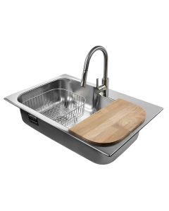 Kit Tekaway DM 33.22 2 Tinas 9" Acero Inoxidable con Monomando y Accesorios Teka
