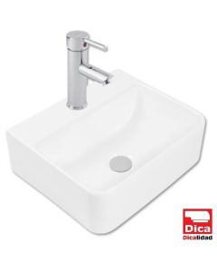 Paquete de Lavabo Cuadrado 4008 de Sobreponer con Monomando 4429 Cromo Dica