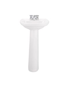 Lavabo con Pedestal Civic para Llave de 4" Blanco Corona