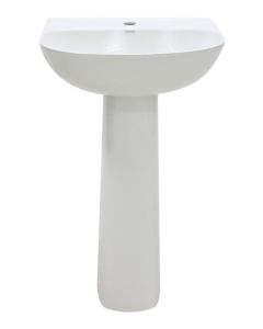 Lavabo con Pedestal Manantial Blanco Corona