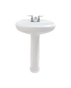 Lavabo con Pedestal Senna para Llave de 4" Blanco Corona