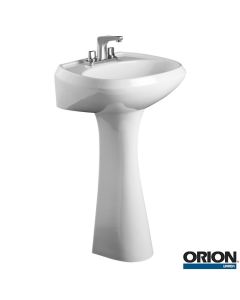 Lavabo con Pedestal Austria 4" Color Blanco Orion Urrea