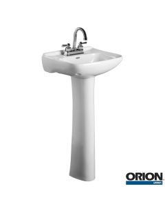 Lavabo con Pedestal Cosmos 4" Color Hueso Orion Urrea