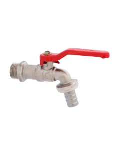 Llave de Esfera para Jardín 1/2" con Adaptador para Manguera Niquelada Dica