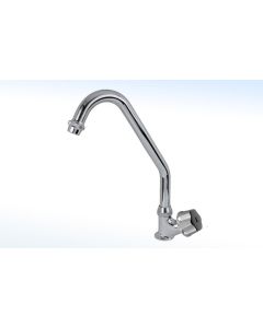 Llave Individual para Fregadero con Pico Alto Cromo Rugo