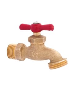 Llave para Manguera Compacta 1/2" Latón sin Pulir Dica
