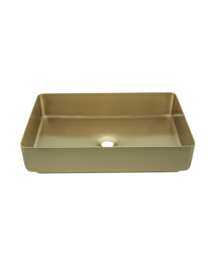 Lavabo Inox Rectangular de Sobreponer Dorado Urrea