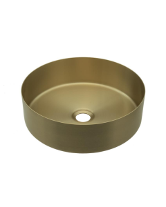 Lavabo Inox Redondo de Sobreponer Dorado Urrea