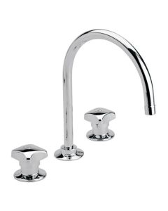 Mezcladora Tritón tubular para fregadero cromo con manerales