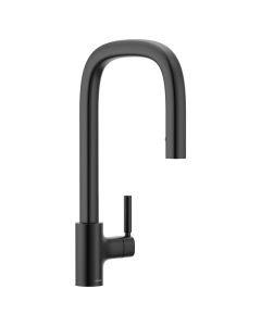 Mezcladora Monomando para Cocina Tenon con Regadera Extraíble Negro Mate Moen