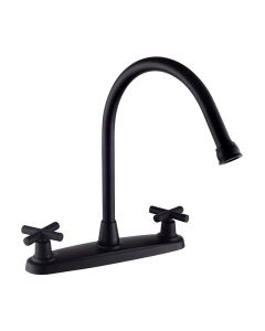 Mezcladora para Fregadero 8" con Manerales de Cruceta Negro Mate Dica