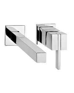 Monomando para Lavabo de Pared con Contra Push Kubica Cromo Helvex
