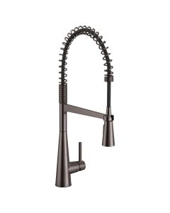 Monomando Sleek para Cocina con Rociador Extraíble de Preenjuague Negro Inoxidable Moen