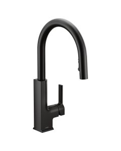 Monomando STo para Cocina con Rociador Extraíble Negro Mate Moen