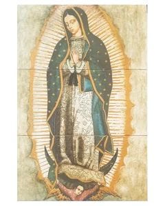 Mural Cerámico Virgen de Guadalupe 60 x 90 cm 3 Piezas Tiles 2000