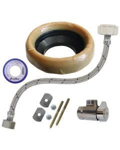 Paquete para Instalación de Sanitario Cuello de Cera y Conector Flexible 1/2" x 7/8" 35 cm Coflex