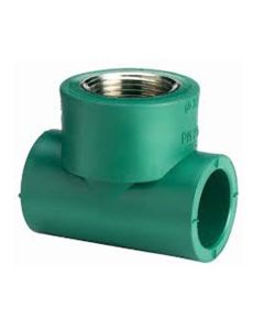 Tee con rosca central hembra de 25 mm x 1/2"