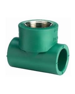 Tee con rosca central hembra de 32 mm x 3/4"