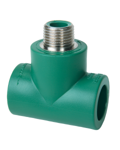 Tee con rosca central macho de 20 mm x 1/2"