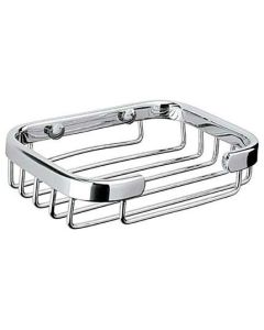 Jabonera rectangular de rejilla cromo