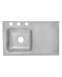 Tarja de Sobreponer MCM-401 1 Tina 1 Escurridor Izquierdo Acero Inoxidable EB Técnica