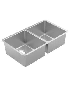 Tarja Doble Prep de Acero Inoxidable Calibre 18 para Bajocubierta 80.8 x 47 cm Moen