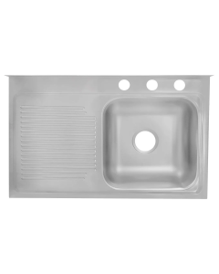 Tarja de Sobreponer MCM-402 1 Tina 1 Escurridor Derecho Acero Inoxidable EB Técnica