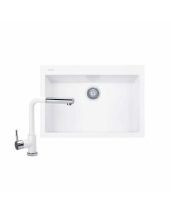 Kit Tarja Singola Grande Blanca + Mezcladora Tevere Blanca Plados