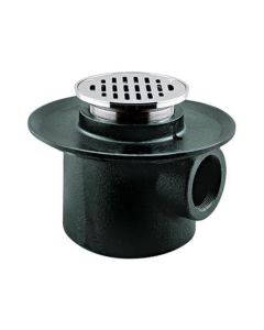 Coladera de una boca para baño con rejilla redonda