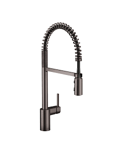 Monomando extraíble Align Llave de acero inoxidable negro y arco alto para cocina