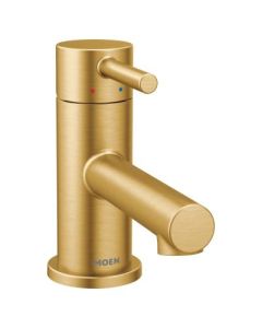 Monomando Align corto para lavabo oro cepillado