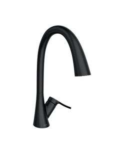 Monomando P/Cocina Cuello Giratorio Negro Mate