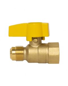 Llave de control para gas dorado flare recta