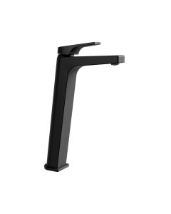 Monomando Quadratta alto para lavabo ébano sin contra