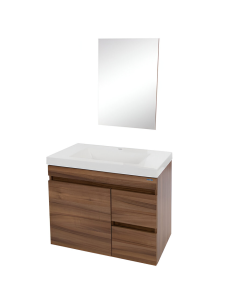 Gabinete con Espejo y Lavabo, Con 2 Cajones Moen Caramel