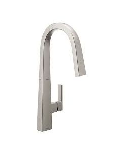 Monomando para Fregadero con Rociador Extra Alto Acero Inoxidable Moen