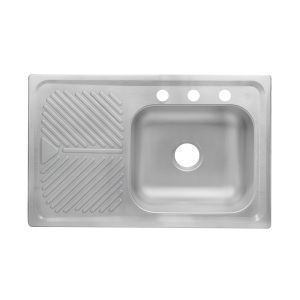Fregadero de Empotrar Mark M-101 1 Tina Escurridor Izquierdo 80 x 52 cm Acero Inoxidable EB Técnica