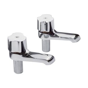 Juego de 2 Llaves Individuales para Lavabo Cromo Dica