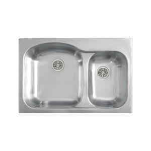 Kit Fregadero Tekaway DM 33.22 2 Tinas con Monomando y Triturador TRS 520 de 1/2 HP Acero Inoxidable Teka